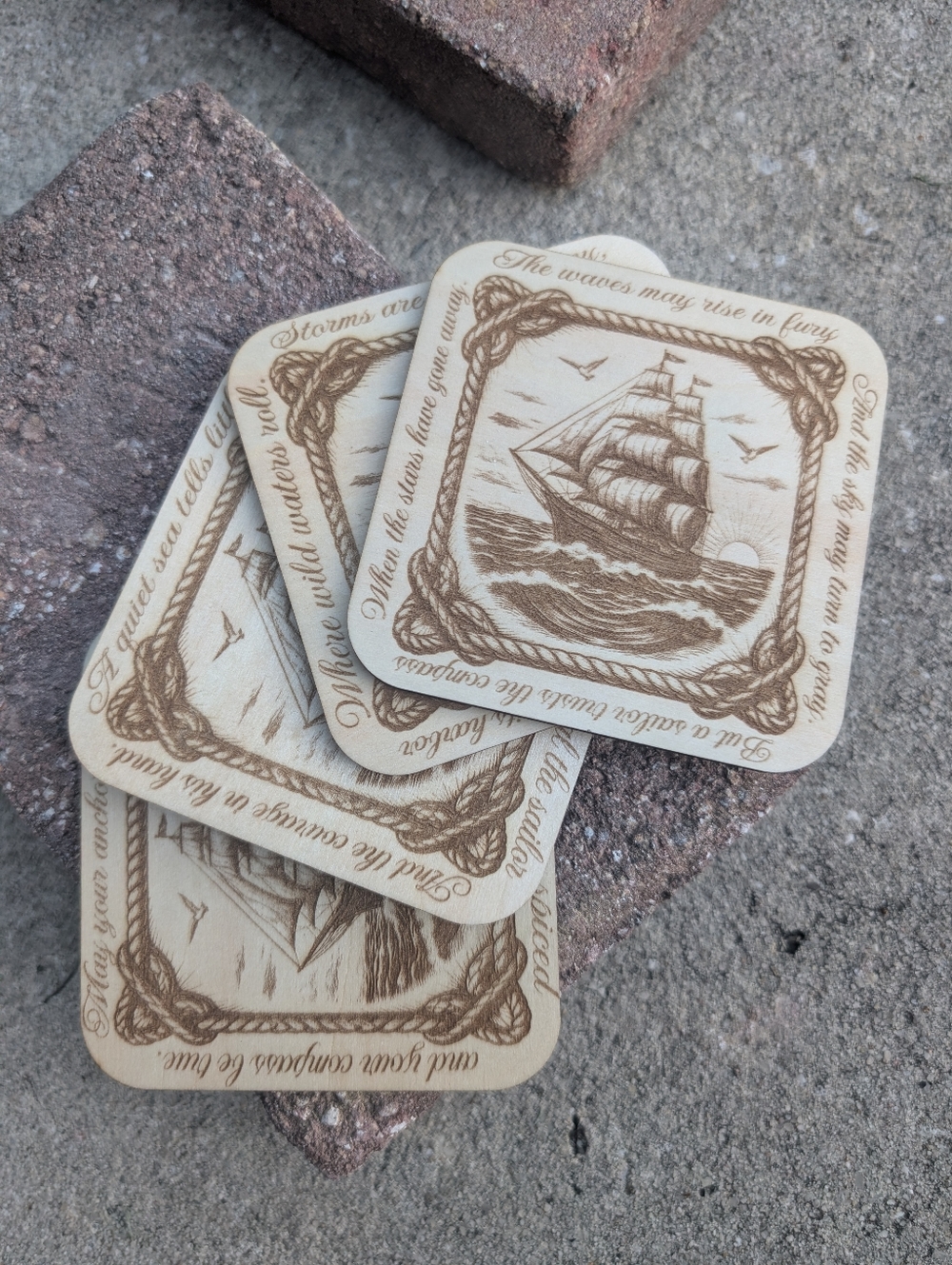 Nautical Ship Themed Coasters Homemade!!!